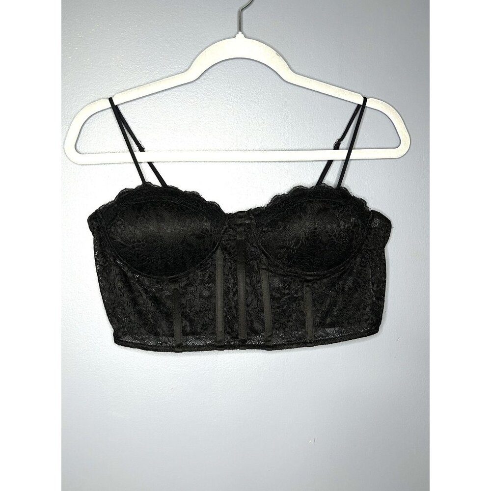 Forever 21 Bustier Corset Top XL Black Lace Underwire Bralette Whimsigoth Summer - Picture 3 of 12